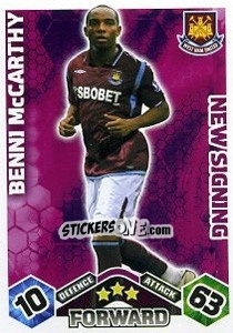 Sticker Benni McCarthy - English Premier League 2009-2010. Match Attax Extra n. 82 - Topps