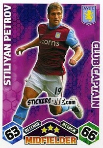 Figurina Stiliyan Petrov - English Premier League 2009-2010. Match Attax Extra n. 90 - Topps