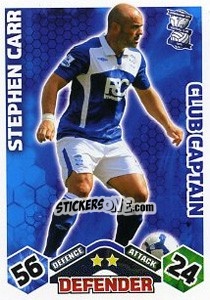 Sticker Stephen Carr - English Premier League 2009-2010. Match Attax Extra - Topps