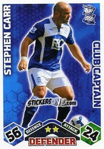 Sticker Stephen Carr - English Premier League 2009-2010. Match Attax Extra n. 91 - Topps