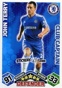 Sticker John Terry - English Premier League 2009-2010. Match Attax Extra n. 95 - Topps
