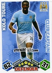 Sticker Kolo Toure - English Premier League 2009-2010. Match Attax Extra - Topps