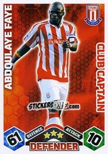 Sticker Abdoulaye Faye - English Premier League 2009-2010. Match Attax Extra - Topps