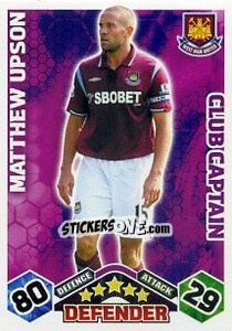 Sticker Matthew Upson - English Premier League 2009-2010. Match Attax Extra n. 106 - Topps