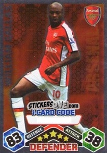 Sticker William Gallas - English Premier League 2009-2010. Match Attax Extra n. 109 - Topps