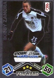 Cromo Bobby Zamora - English Premier League 2009-2010. Match Attax Extra - Topps