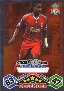 Sticker Glen Johnson - English Premier League 2009-2010. Match Attax Extra - Topps