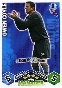 Sticker Owen Coyle - English Premier League 2009-2010. Match Attax Extra n. 129 - Topps