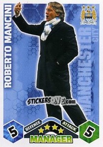 Cromo Roberto Mancini - English Premier League 2009-2010. Match Attax Extra - Topps