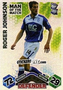 Sticker Roger Johnson - English Premier League 2009-2010. Match Attax Extra n. 135 - Topps