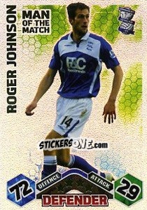 Cromo Roger Johnson - English Premier League 2009-2010. Match Attax Extra - Topps