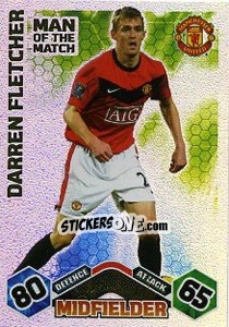 Sticker Darren Fletcher - English Premier League 2009-2010. Match Attax Extra n. 145 - Topps