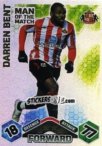 Sticker Darren Bent - English Premier League 2009-2010. Match Attax Extra n. 148 - Topps