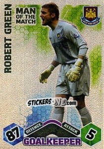 Sticker Robert Green - English Premier League 2009-2010. Match Attax Extra - Topps