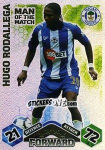 Sticker Hugo Rodallega - English Premier League 2009-2010. Match Attax Extra n. 151 - Topps