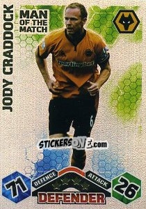 Sticker Joddy Craddock - English Premier League 2009-2010. Match Attax Extra - Topps