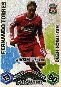 Sticker Fernando Torres - English Premier League 2009-2010. Match Attax Extra n. 154 - Topps