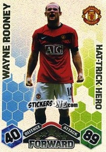 Sticker Wayne Rooney - English Premier League 2009-2010. Match Attax Extra n. 158 - Topps