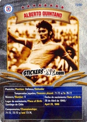 Sticker Alberto Quintano - Futbol Mexicano. Cruz Azul 2009-2010
 n. 72 - IMAGICS