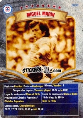 Sticker Miguel Marin - Futbol Mexicano. Cruz Azul 2009-2010
 n. 68 - IMAGICS