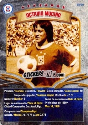 Sticker Octavio Mucino - Futbol Mexicano. Cruz Azul 2009-2010
 n. 69 - IMAGICS