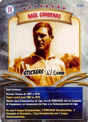 Sticker Raul Cardenas - Futbol Mexicano. Cruz Azul 2009-2010
 n. 61 - IMAGICS