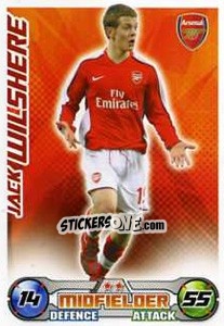 Sticker Jack Wilshere - English Premier League 2008-2009. Match Attax Extra - Topps