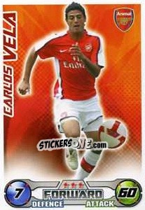 Sticker Carlos Vela - English Premier League 2008-2009. Match Attax Extra - Topps