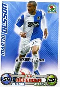Sticker Martin Olsson - English Premier League 2008-2009. Match Attax Extra - Topps