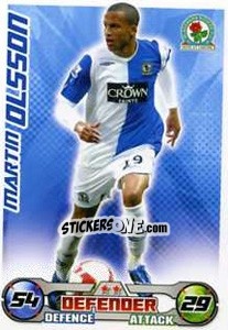 Sticker Martin Olsson - English Premier League 2008-2009. Match Attax Extra n. 7 - Topps
