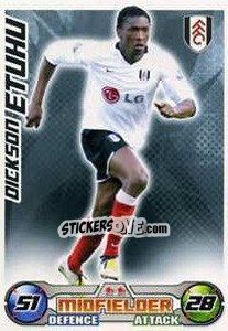Sticker Dickson Etuhu - English Premier League 2008-2009. Match Attax Extra n. 17 - Topps