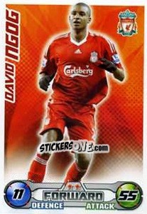 Sticker David Ngog - English Premier League 2008-2009. Match Attax Extra n. 24 - Topps