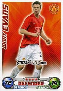 Sticker Jonny Evans - English Premier League 2008-2009. Match Attax Extra - Topps