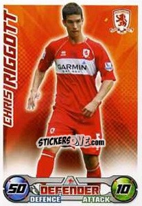 Sticker Chris Riggott - English Premier League 2008-2009. Match Attax Extra - Topps