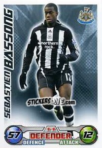 Sticker Sebastien Bassong - English Premier League 2008-2009. Match Attax Extra - Topps