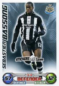 Sticker Sebastien Bassong - English Premier League 2008-2009. Match Attax Extra n. 32 - Topps