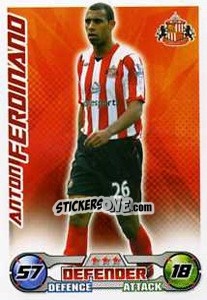Sticker Anton Ferdinand - English Premier League 2008-2009. Match Attax Extra - Topps