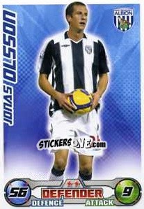 Sticker Jonas Olsson - English Premier League 2008-2009. Match Attax Extra - Topps