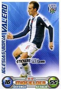 Sticker Iglesias Borja Valero - English Premier League 2008-2009. Match Attax Extra - Topps