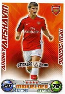 Sticker Andrey Arshavin - English Premier League 2008-2009. Match Attax Extra - Topps