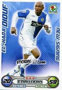 Sticker El-Hadji Diouf - English Premier League 2008-2009. Match Attax Extra n. 58 - Topps