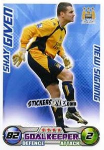 Sticker Shay Given - English Premier League 2008-2009. Match Attax Extra - Topps