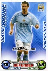 Sticker Wayne Bridge - English Premier League 2008-2009. Match Attax Extra n. 66 - Topps
