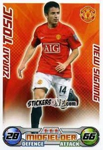 Sticker Zoran Tosic - English Premier League 2008-2009. Match Attax Extra n. 69 - Topps