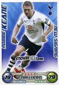 Sticker Robbie Keane - English Premier League 2008-2009. Match Attax Extra n. 83 - Topps