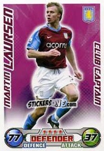 Sticker Martin Laursen - English Premier League 2008-2009. Match Attax Extra - Topps
