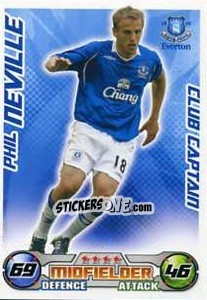 Sticker Phil Neville - English Premier League 2008-2009. Match Attax Extra - Topps