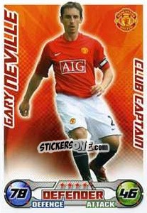 Sticker Gary Neville - English Premier League 2008-2009. Match Attax Extra - Topps