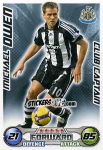 Sticker Michael Owen - English Premier League 2008-2009. Match Attax Extra n. 105 - Topps