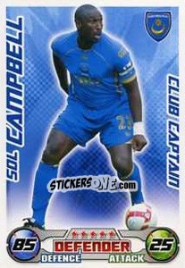 Sticker Sol Campbell - English Premier League 2008-2009. Match Attax Extra n. 106 - Topps
